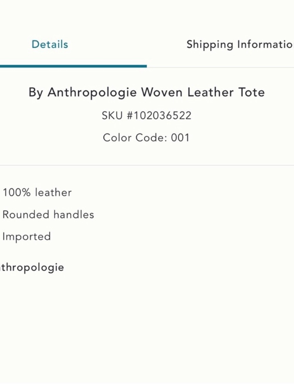 Anthropologie Black Woven Double-Handle Tote - Picture 6 of 6